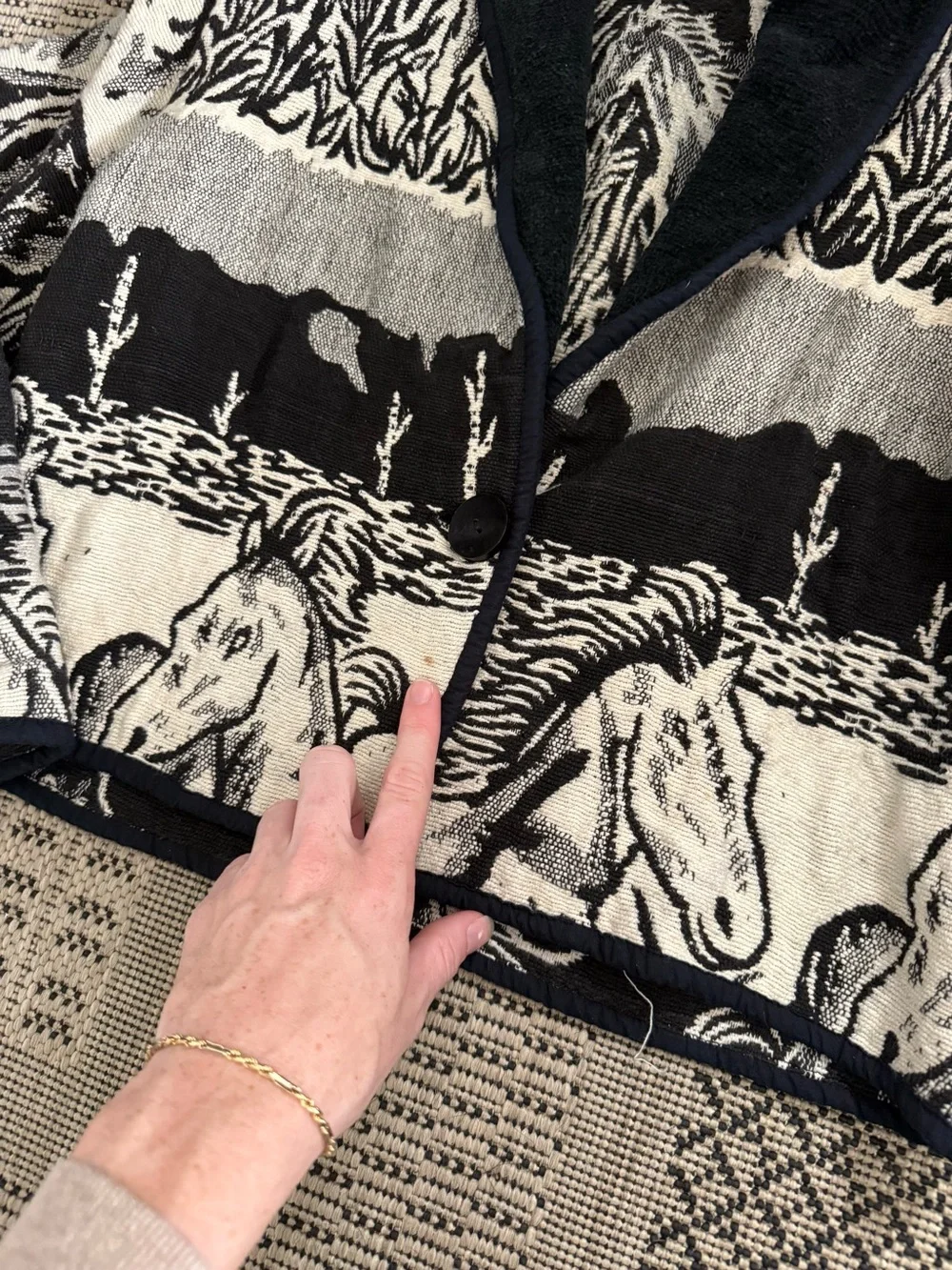 VTG New Identity Horse Tapestry Jacket - Size S